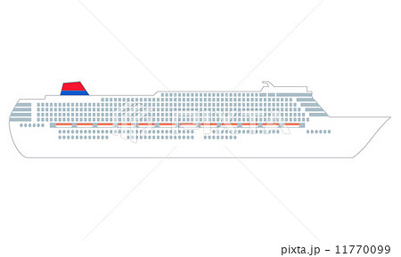 豪華客船 右向き のイラスト素材