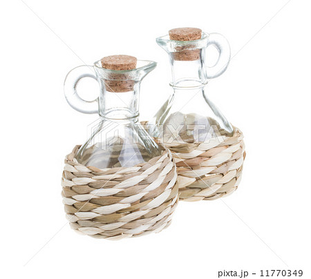 straw-rapped bottle isolated on white 11770349