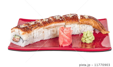 Japanese traditional Cuisine - Maki Roll with Cucumber , Cream C Japanese traditional Cuisine - Maki Roll with Cucumber , Cream C 11770903