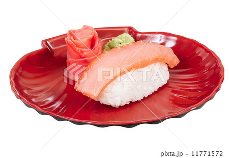 salmon sushi with white background 11771572