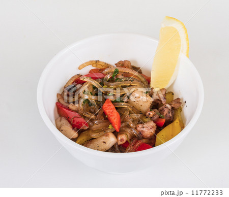 Asian spicy seafood noodle 11772233