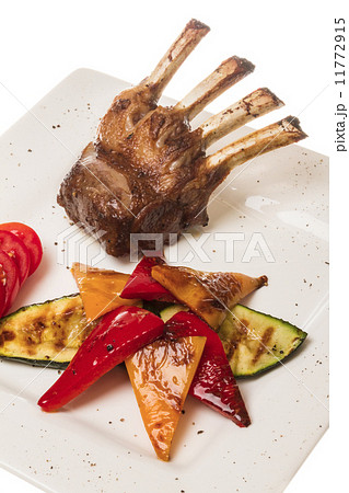 Gourmet Main Entree Course Grilled Lamb steak 11772915
