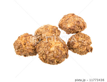 Heap of delicious cookies isolated on white background 11773436