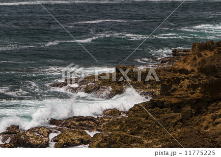 The waves fighting about deserted rocky coast of Atlantic ocean, 11775225
