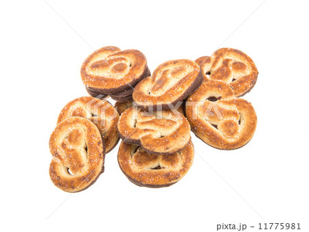 Heap of delicious cookies isolated on white background 11775981