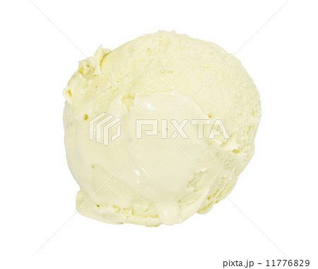 Scoop of pistachio ice cream from top on white background 11776829