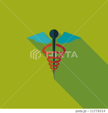 medical flat icon with long shadowのイラスト素材 [11778314] - PIXTA