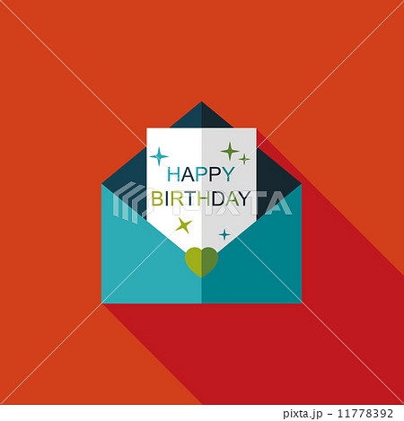Happy birthday card flat icon with long shadow,eps10 Happy birthday card flat icon with long shadow,eps10 11778392