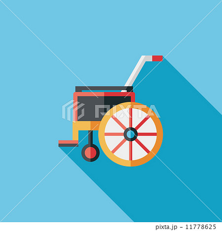 Wheelchair flat icon with long shadow Wheelchair flat icon with long shadow 11778625