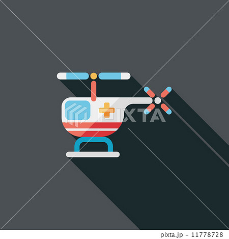 Medical helicopter flat icon with long shadow 11778728