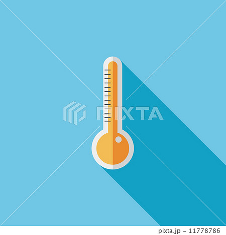 thermometer flat icon with long shadow 11778786