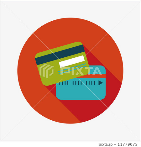 credit card flat icon with long shadow 11779075