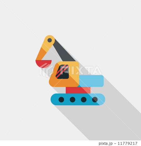 Excavator digger flat icon with long shadow,eps 10 Excavator digger flat icon with long shadow,eps 10 11779217