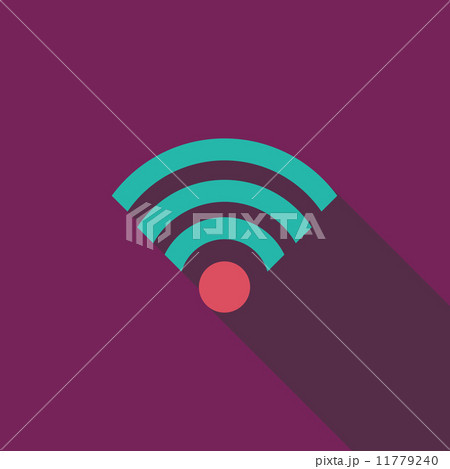 Wireless wifi flat icon with long shadow 11779240