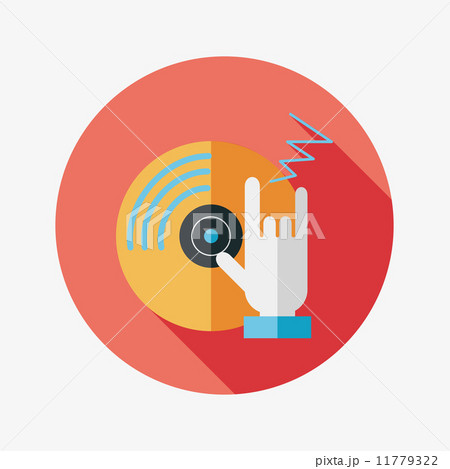 DJ music flat icon with long shadow,eps10 DJ music flat icon with long shadow,eps10 11779322