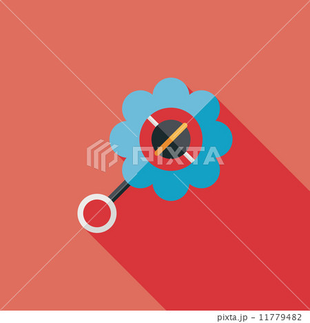 baby rattle flat icon with long shadow,EPS 10 11779482