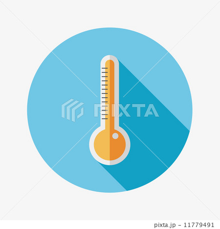 thermometer flat icon with long shadow 11779491