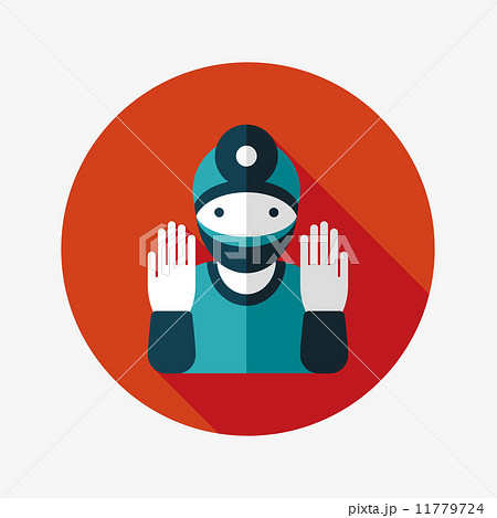 medical people with stethoscopes flat icon with long shadow 11779724