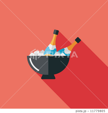 Ice bottle flat icon with long shadow,eps10 11779805