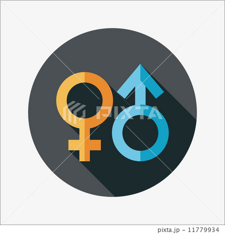 Gender symbol flat icon with long shadow 11779934
