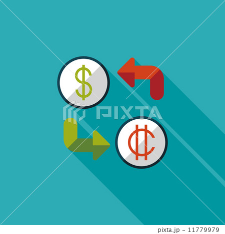 Currency exchange flat icon with long shadow 11779979