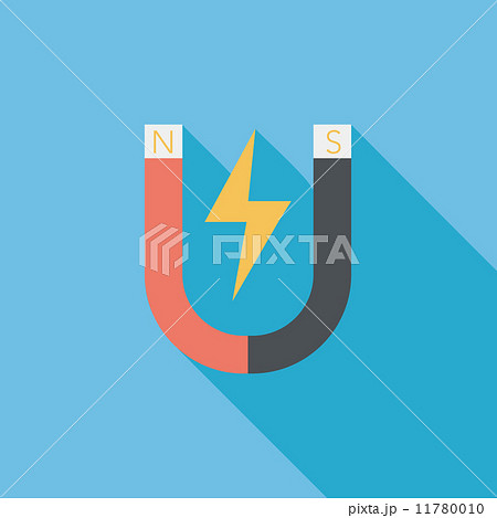 Magnet flat icon with long shadow,eps10 11780010