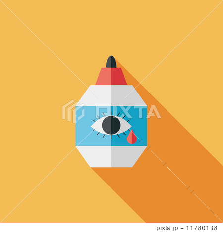 Eye Drop flat icon with long shadow 11780138