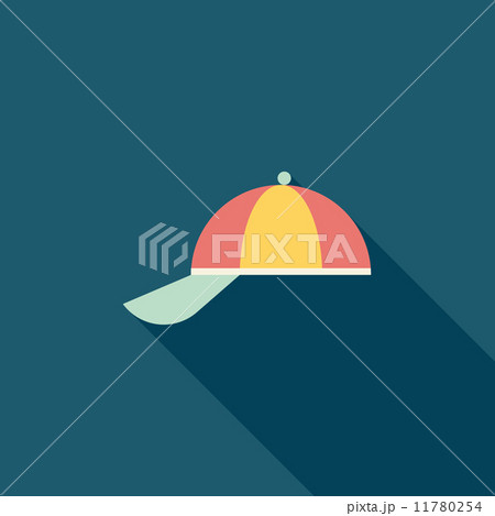 Peaked cap flat icon with long shadow 11780254