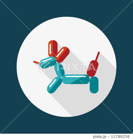 balloon dog flat icon with long shadow,eps10 11780256
