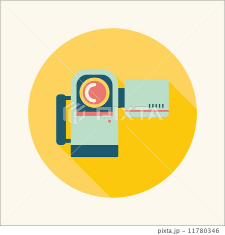 Video camera flat icon with long shadow Video camera flat icon with long shadow 11780346