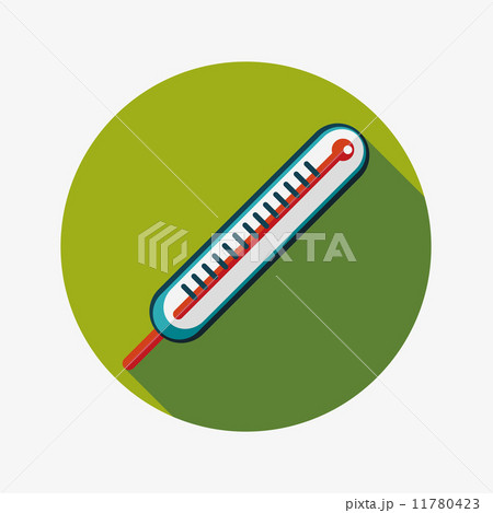 thermometer flat icon with long shadow 11780423
