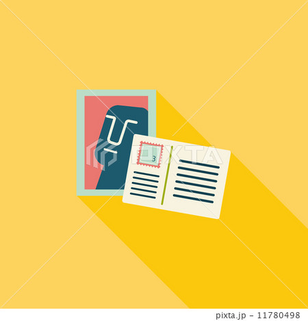 Postcard flat icon with long shadow Postcard flat icon with long shadow 11780498