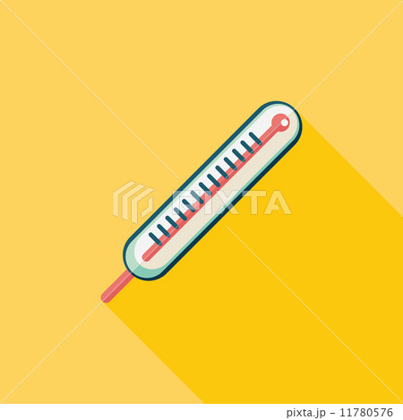 thermometer flat icon with long shadow 11780576