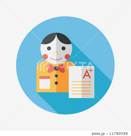 A plus grade in the notebook,flat icon with long shadow,eps10 A plus grade in the notebook,flat icon with long shadow,eps10 11780599