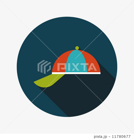 Peaked cap flat icon with long shadow 11780677