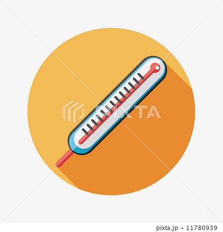 thermometer flat icon with long shadow 11780939