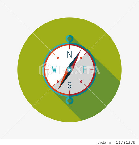compass flat icon with long shadow 11781379