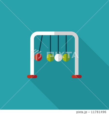 Newton's Cradle flat icon with long shadow,eps10 11781496