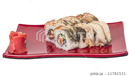 Japanese traditional Cuisine - Maki Roll with Cucumber , Cream C Japanese traditional Cuisine - Maki Roll with Cucumber , Cream C 11781521