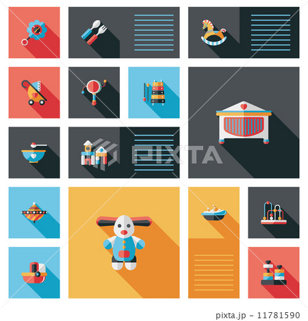 baby ui flat icon with long shadow,eps10 11781590