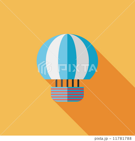 Hot Air Balloon flat icon with long shadow Hot Air Balloon flat icon with long shadow 11781788