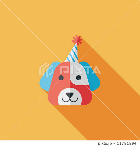 dog birthday flat icon with long shadow,eps10 11781894