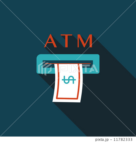 atm flat icon with long shadow 11782333