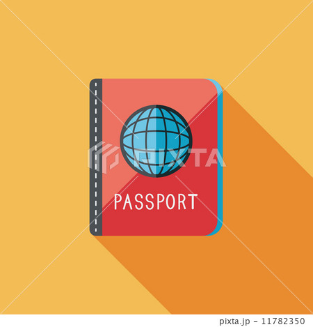 Passport icon, flat icon with long shadow 11782350