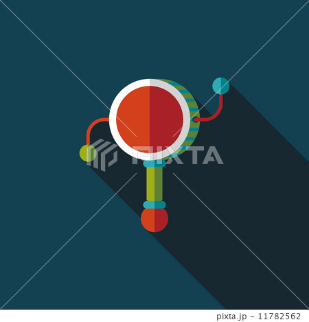 baby rattle flat icon with long shadow,eps10 11782562
