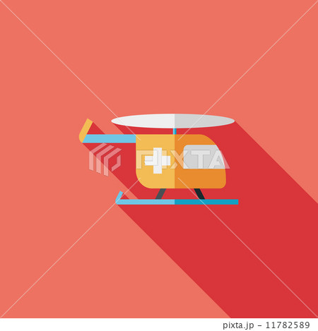 Medical helicopter flat icon with long shadow Medical helicopter flat icon with long shadow 11782589