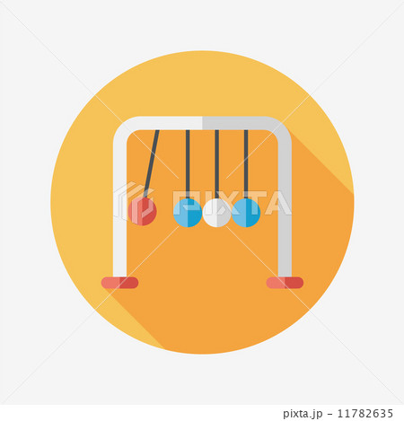Newton's Cradle flat icon with long shadow,eps10 11782635