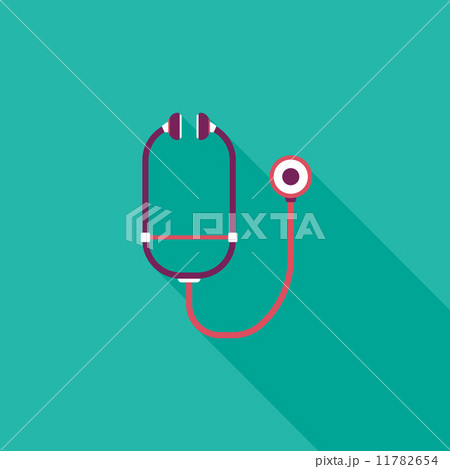 stethoscope flat icon with long shadow 11782654