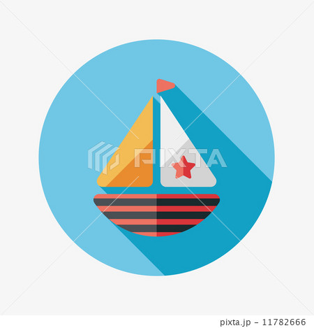 Sailboat flat icon with long shadow,eps10 Sailboat flat icon with long shadow,eps10 11782666