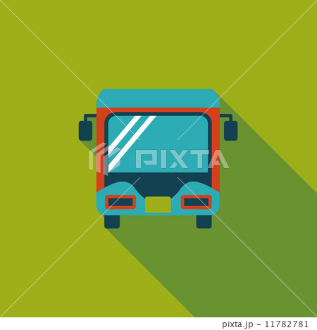 Transportation bus flat icon with long shadow Transportation bus flat icon with long shadow 11782781